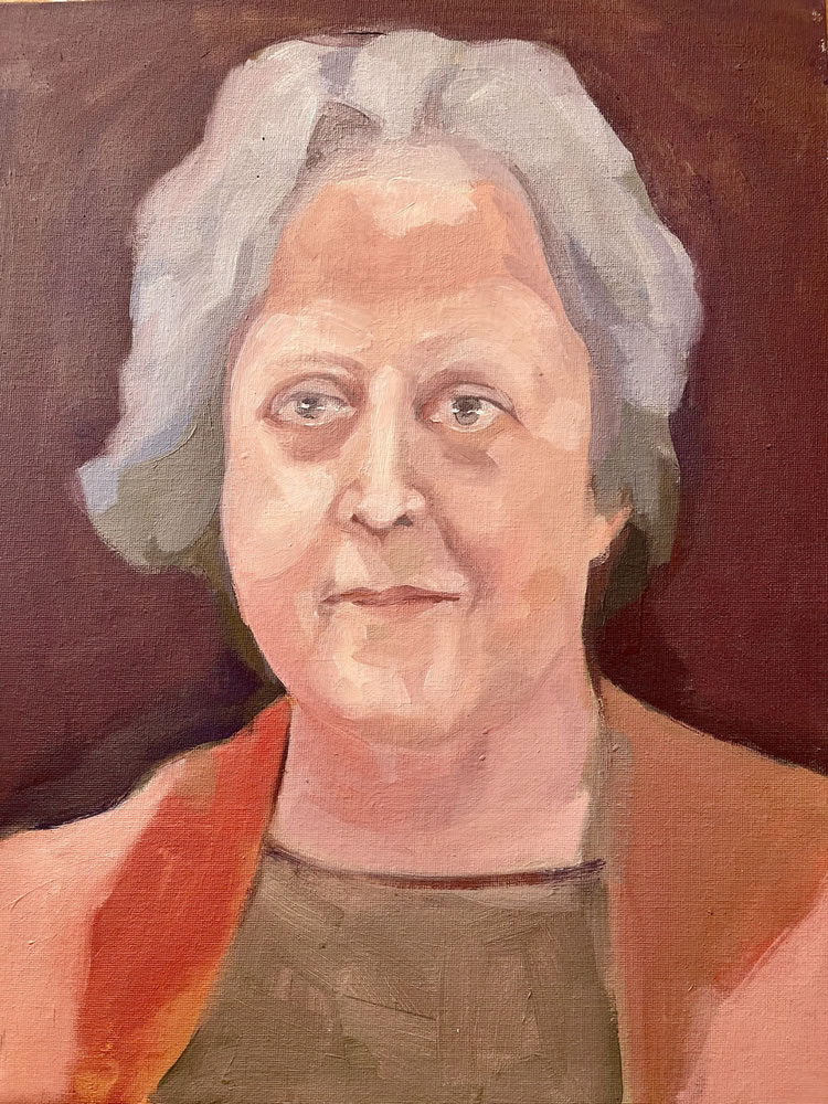Portrait of a Woman in Peach