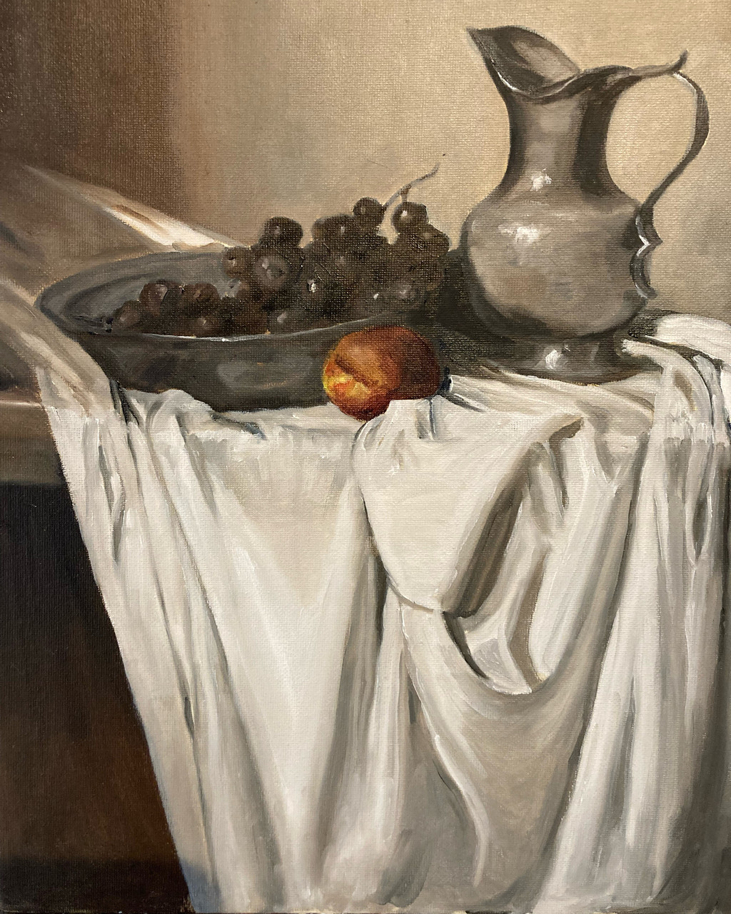 Grapes and Pewter Pitcher