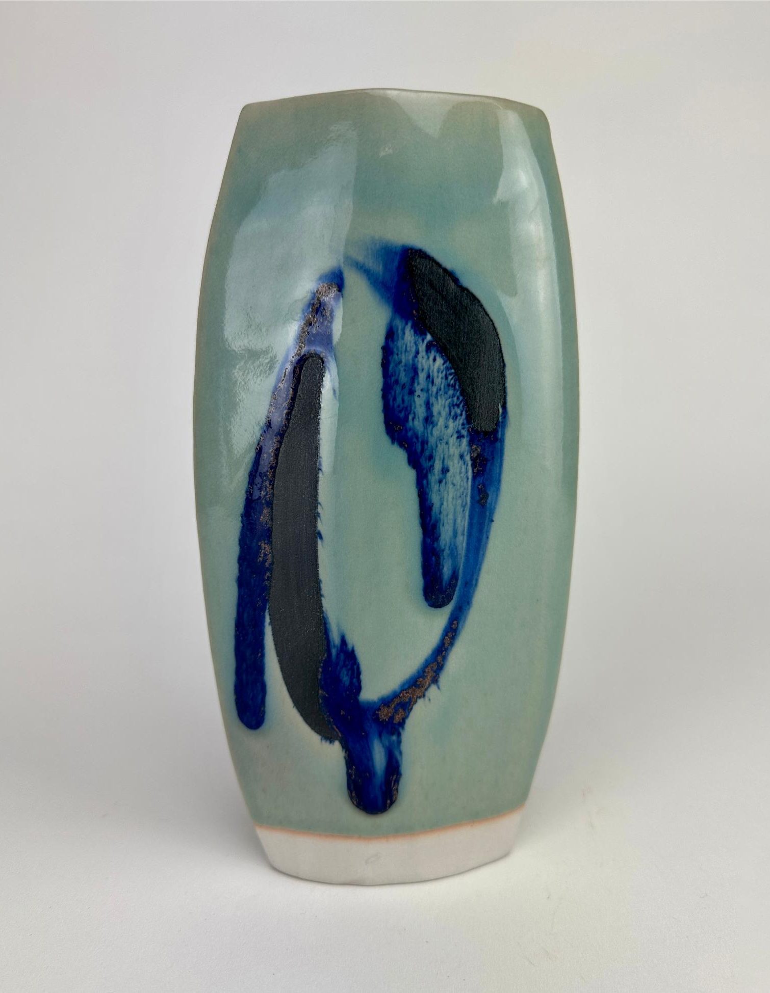 Oval Vase with Cobalt
